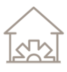 icono de casa con engranaje