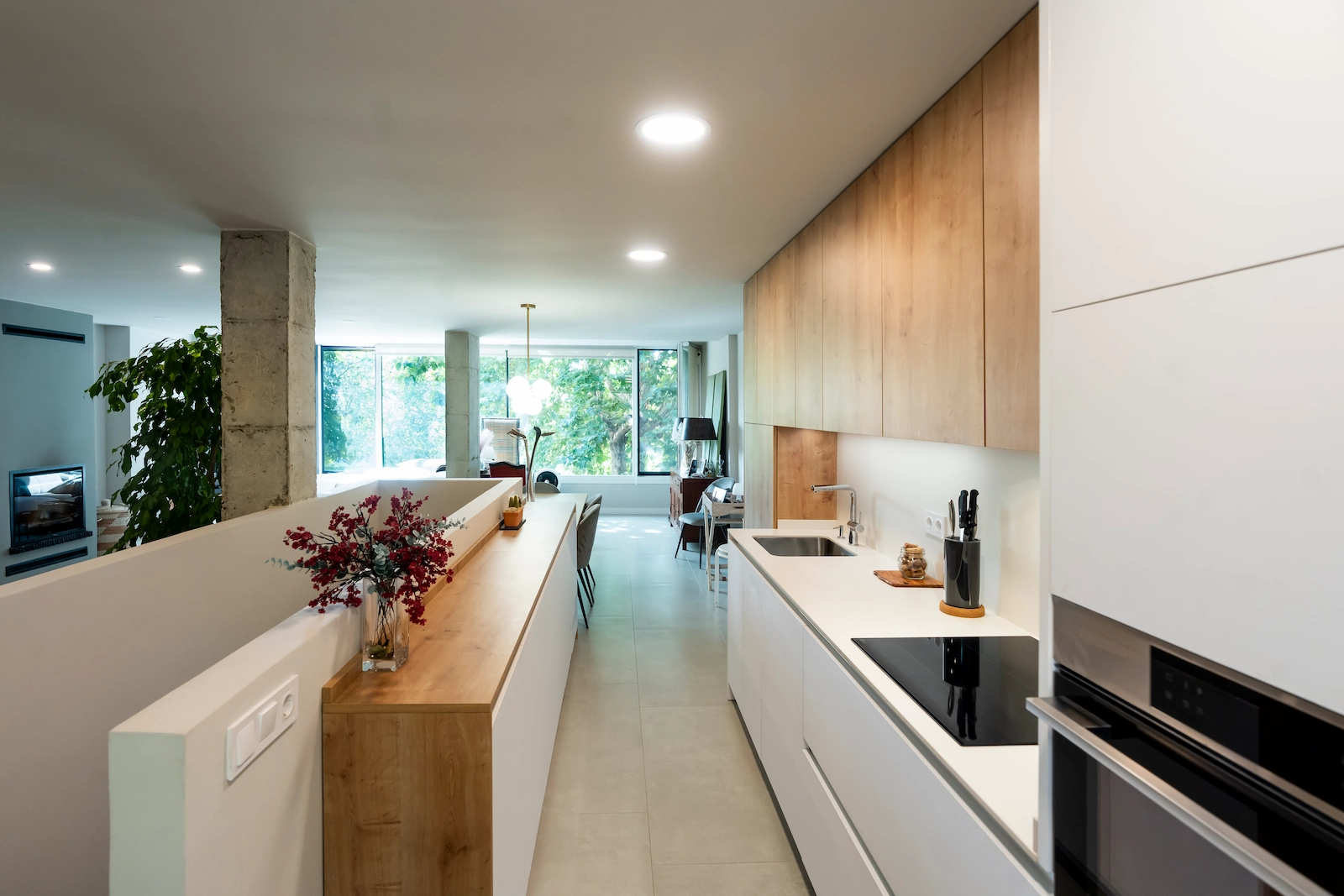 isla negra de la cocina