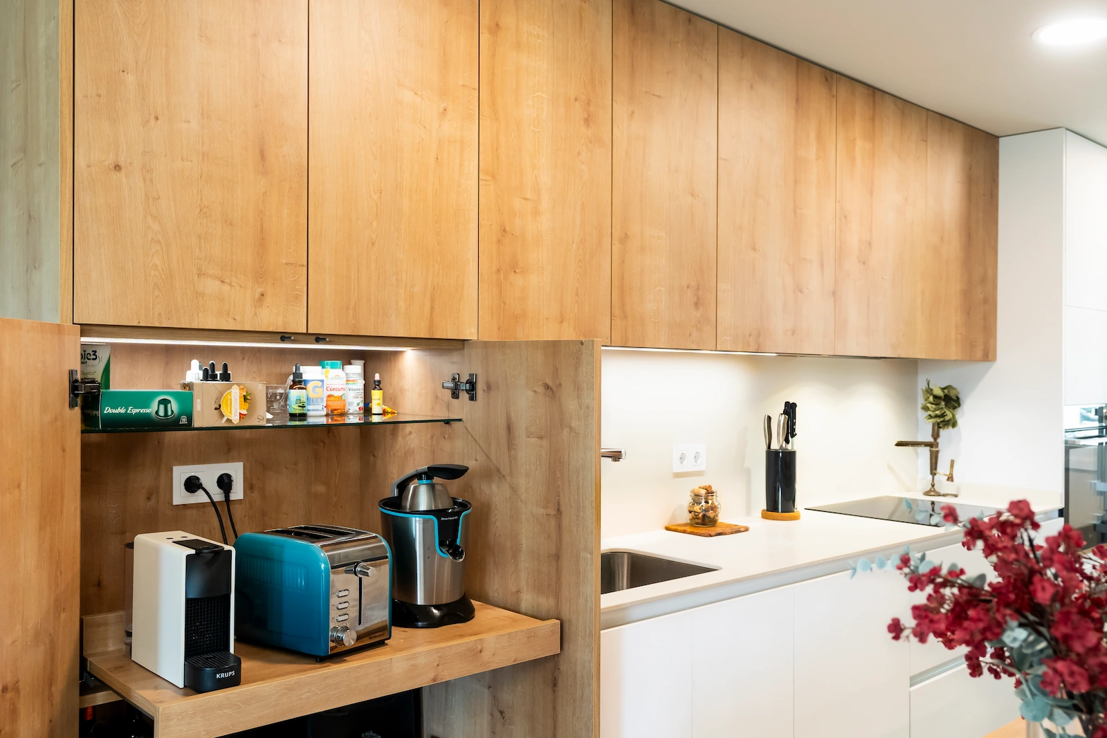 isla negra de la cocina