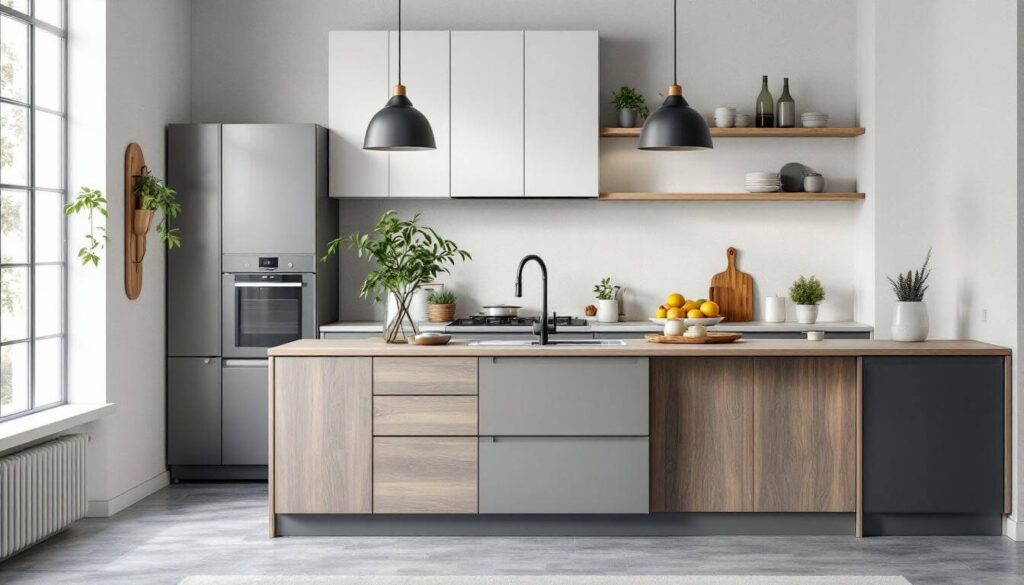 cocina moderna de tonos grises