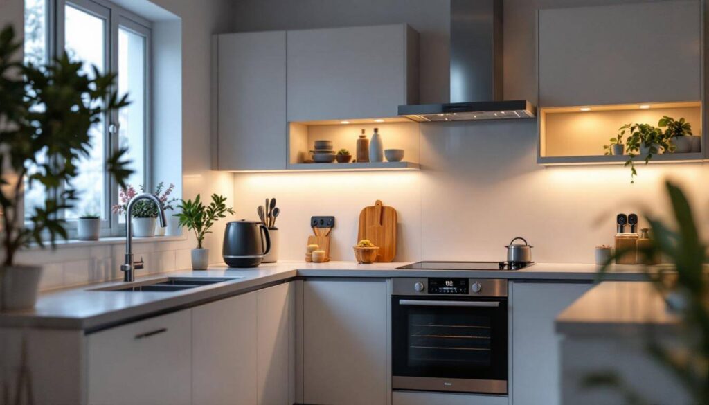 encimera de cocina blanca