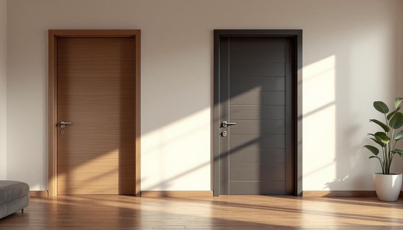 materiales acabados puertas madera vidrio